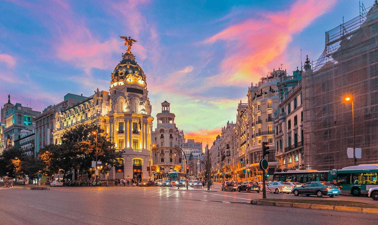Spain travel destinations including Barcelona and Seville