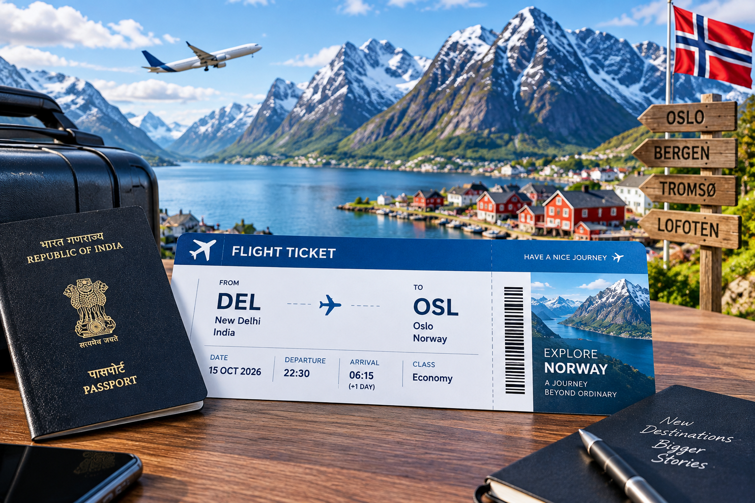 India to Norway flight ticket
