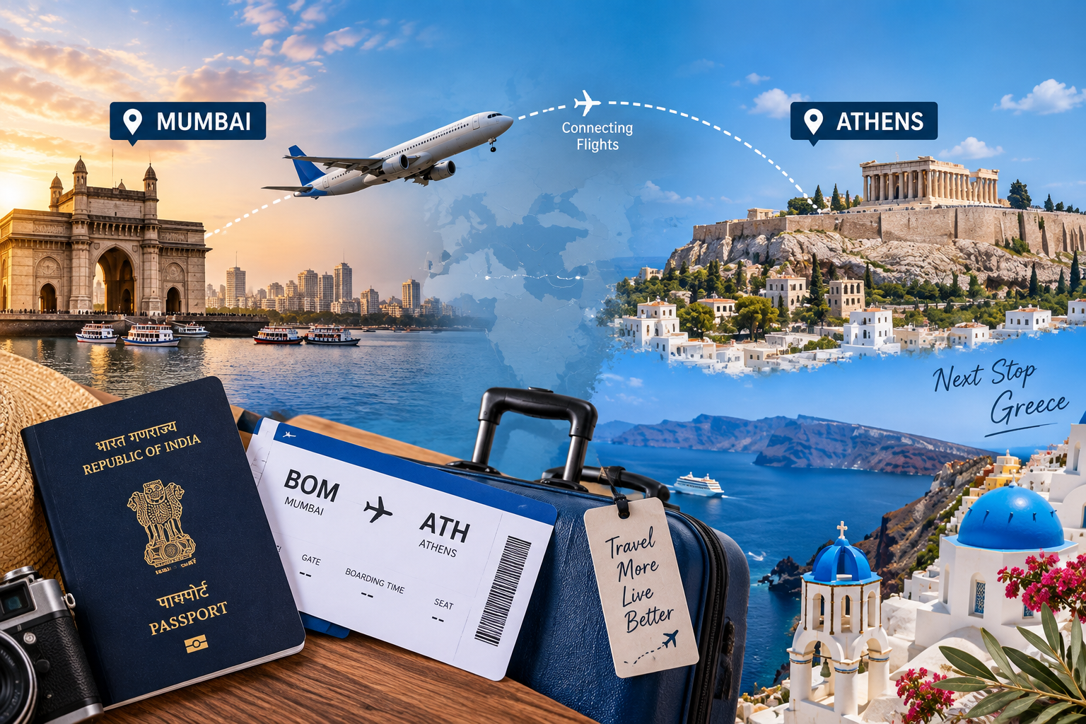 How to Travel from Mumbai to Greece