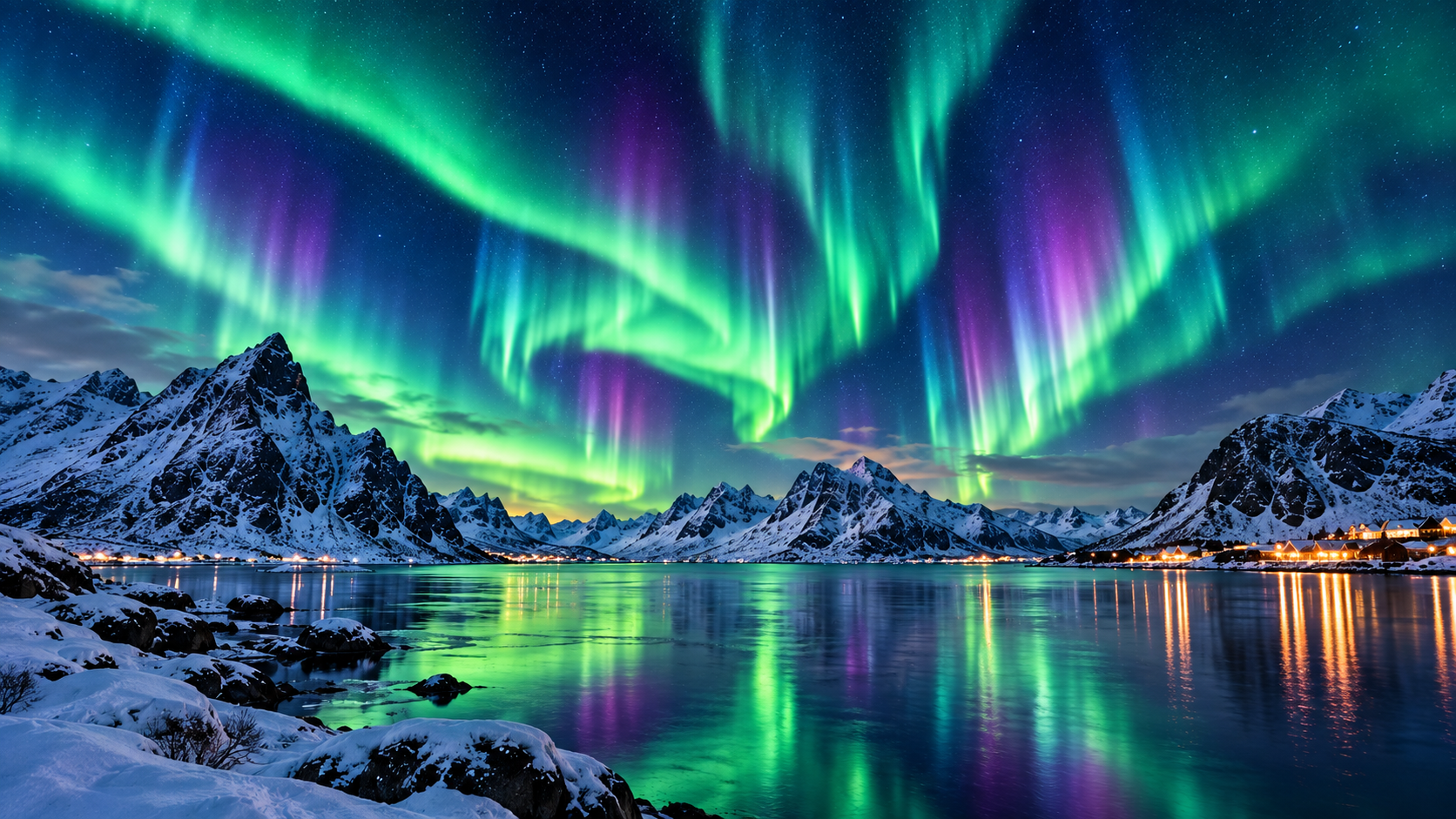 Aurora Borealis Northern Lights in the Arctic sky