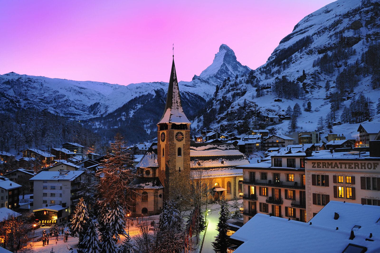 Zermatt Switzerland with Matterhorn mountain