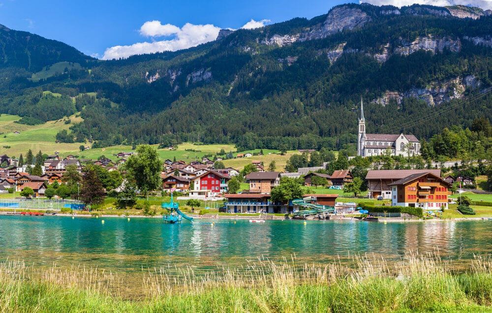 Interlaken Switzerland surrounded by Swiss Alps