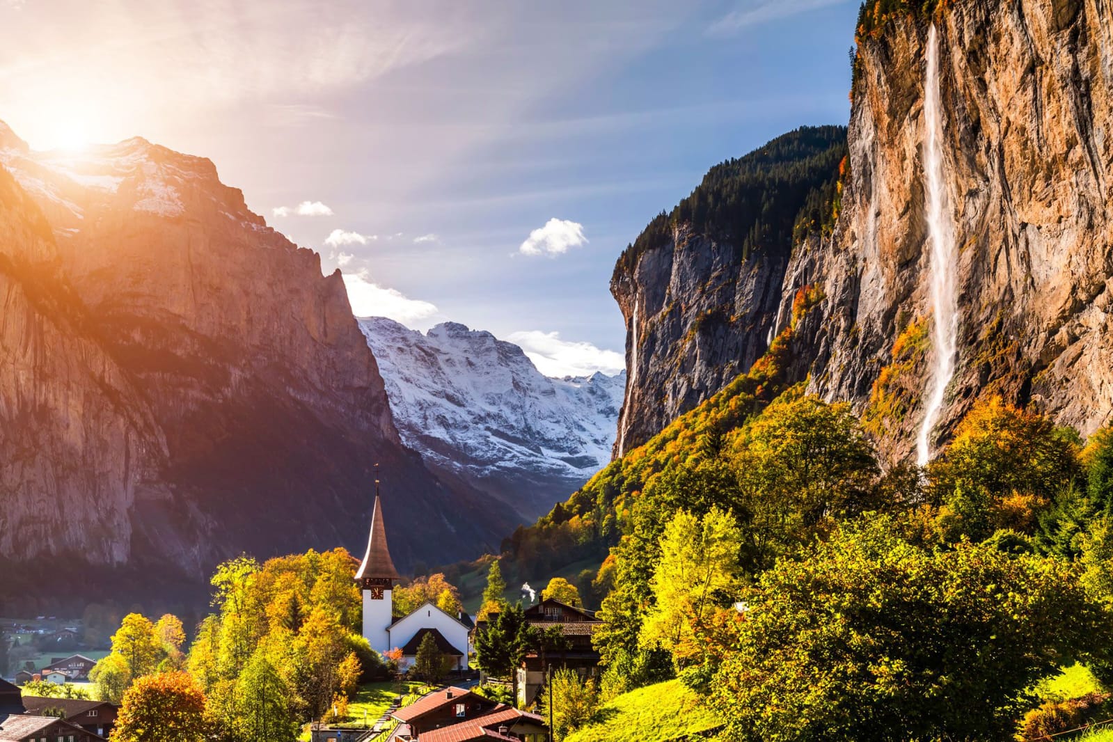 Lauterbrunnen Switzerland valley and waterfalls