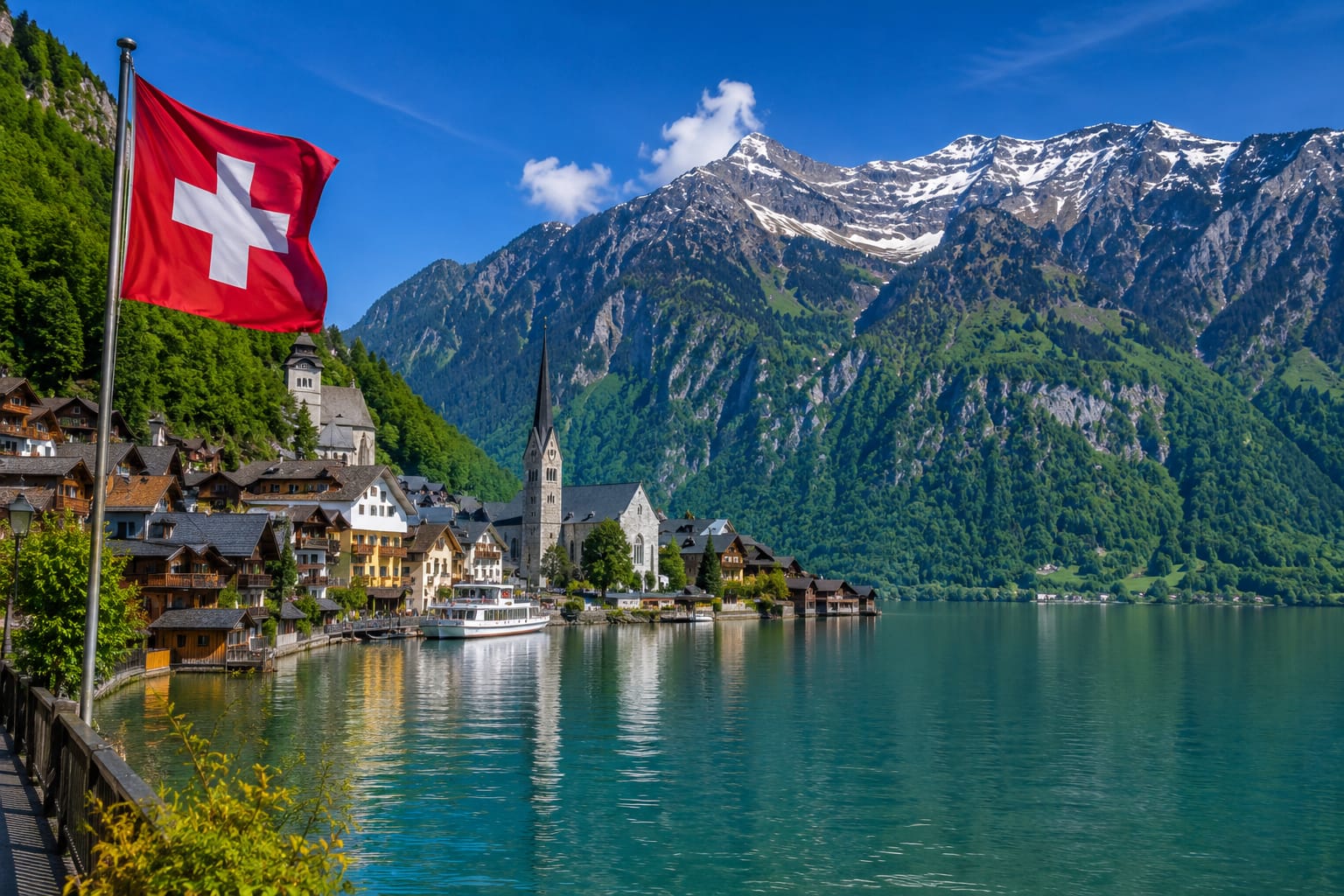 Switzerland Alps and scenic landscape