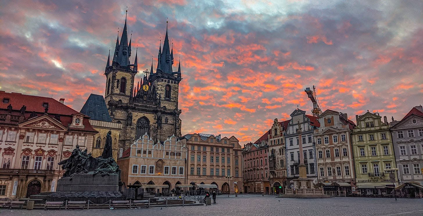 Delhi to Prague flight route from India