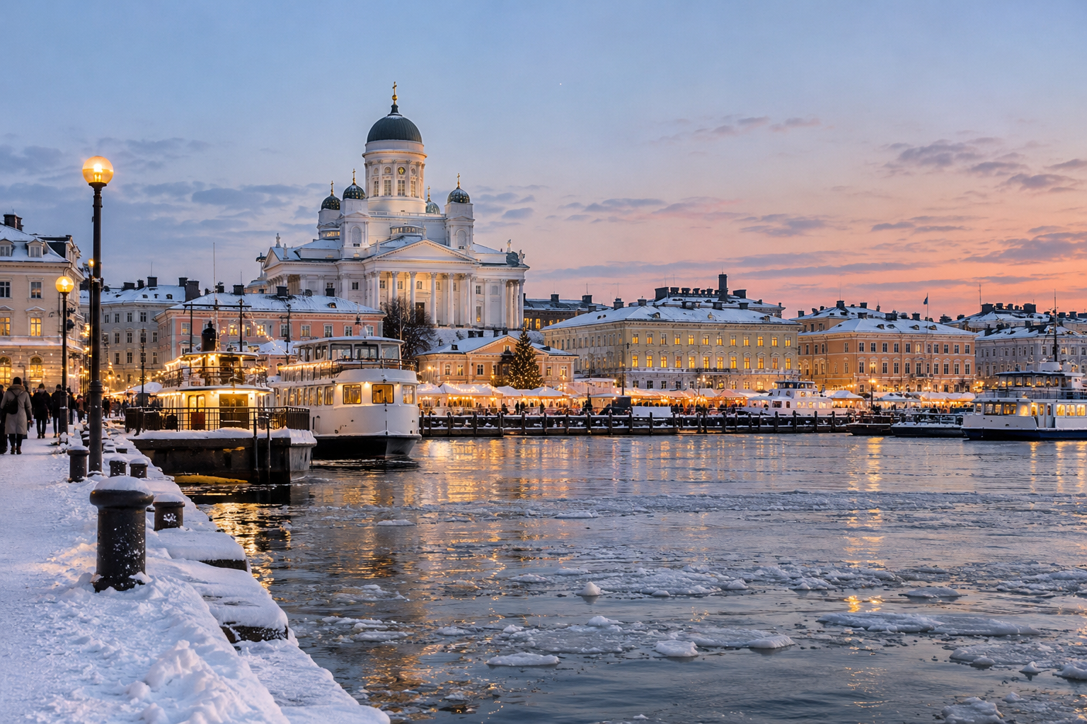 Helsinki Finland waterfront in December