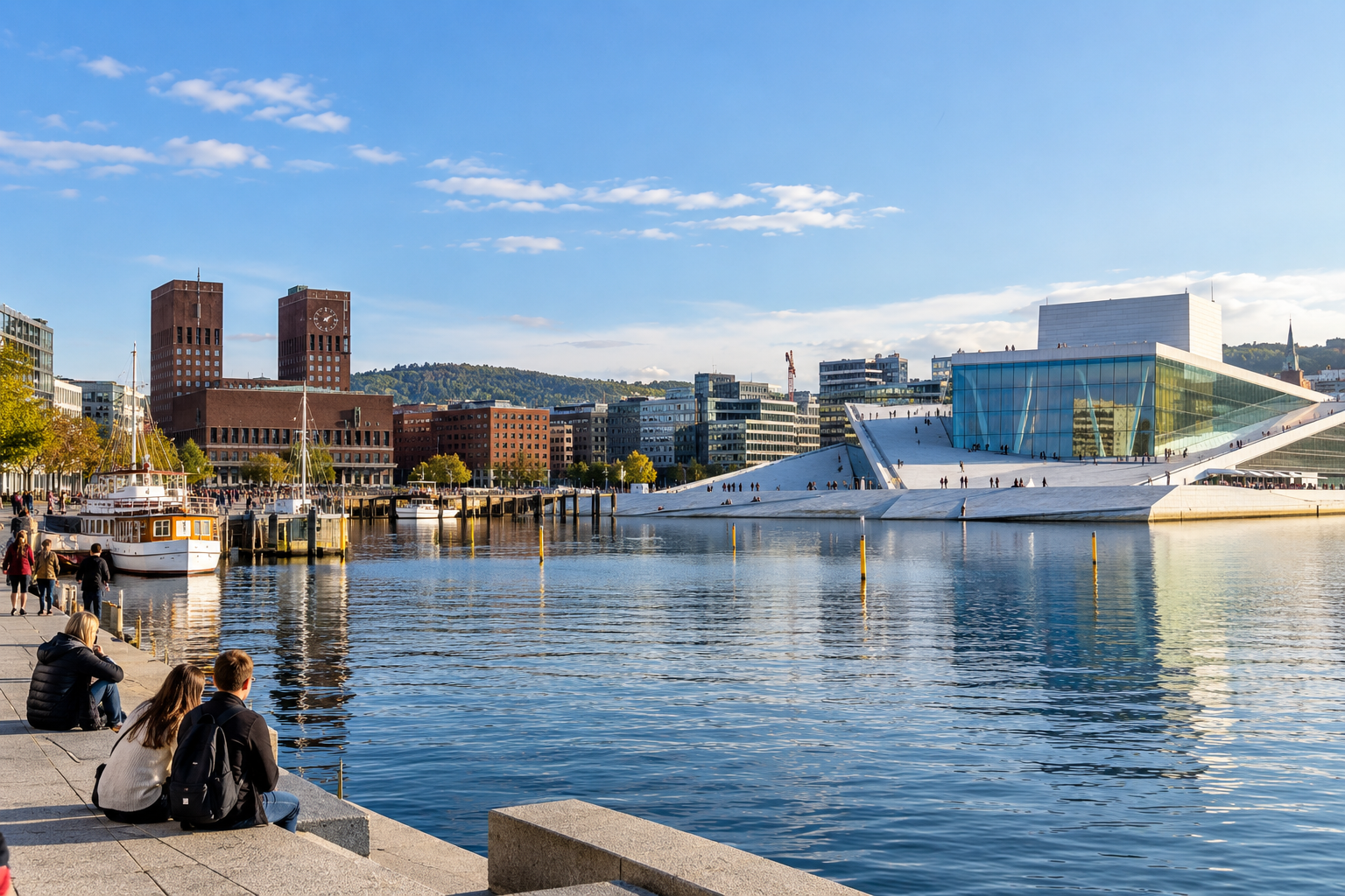 Oslo city and waterfront in Norway